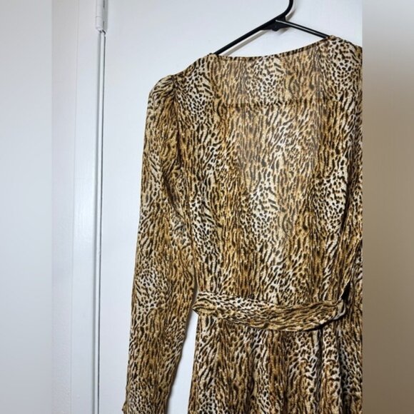 NWT Reformation Brooke Animal Instinct Leopard Wrap Puff Long Sleeve Dress XS - Picture 11 of 16